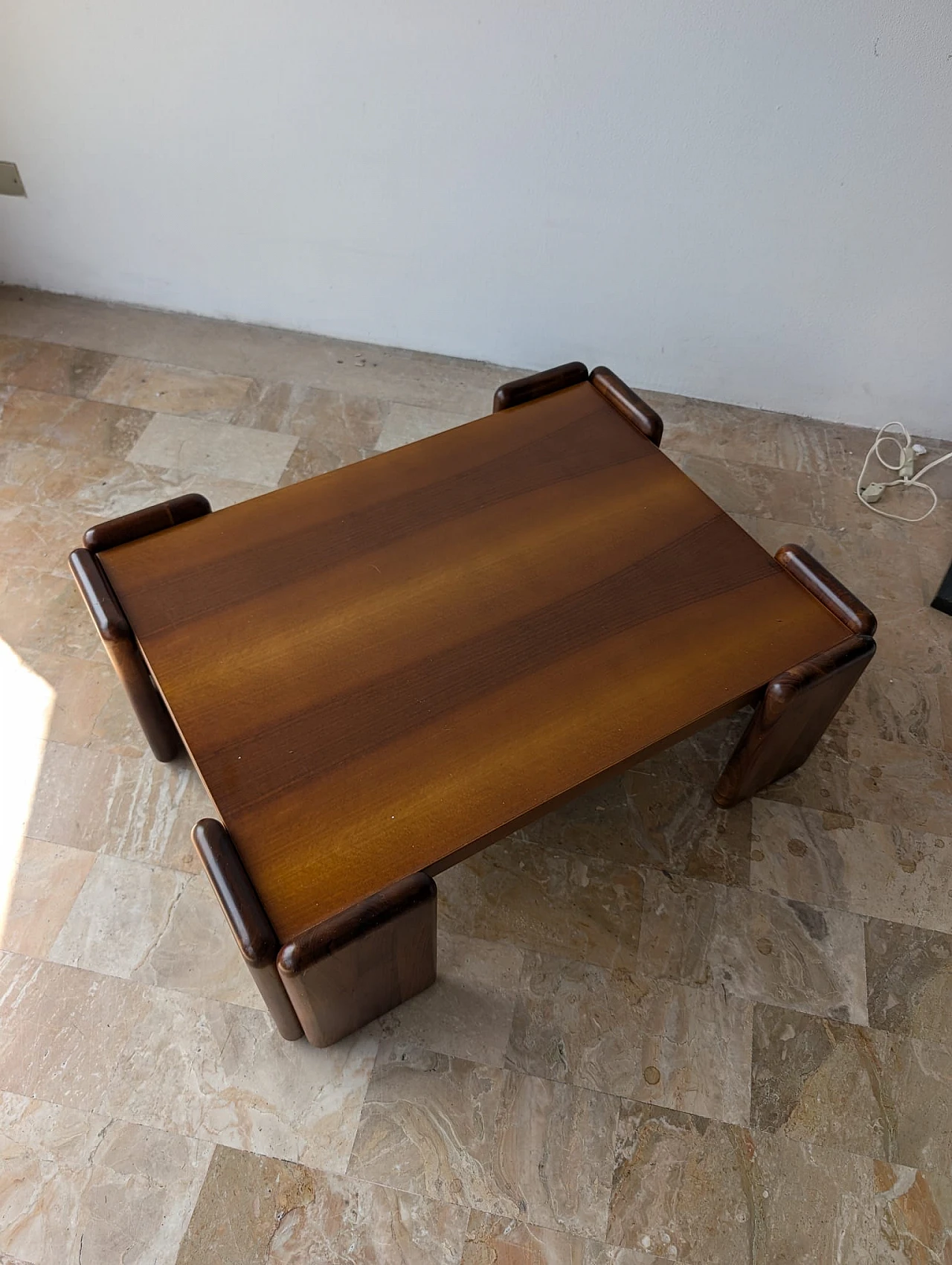 Italian walnut coffee table by Mobilgirgi, 1970s 5