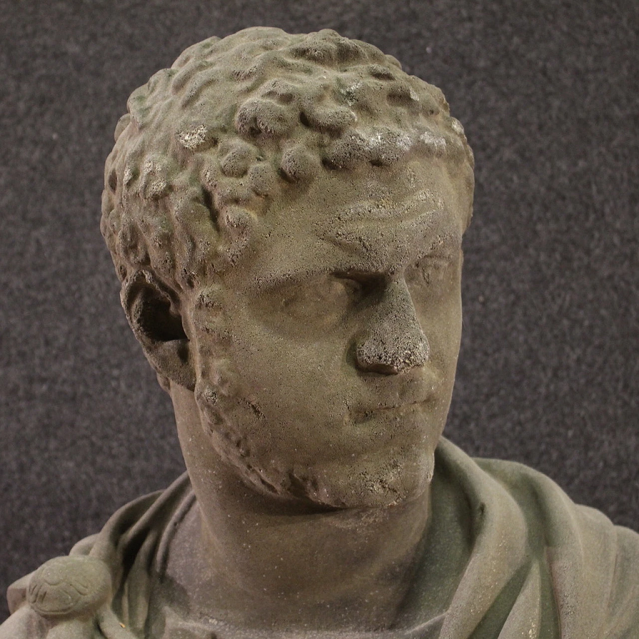 Scultura in cemento, busto dell'Imperatore Caracalla, XX secolo 5