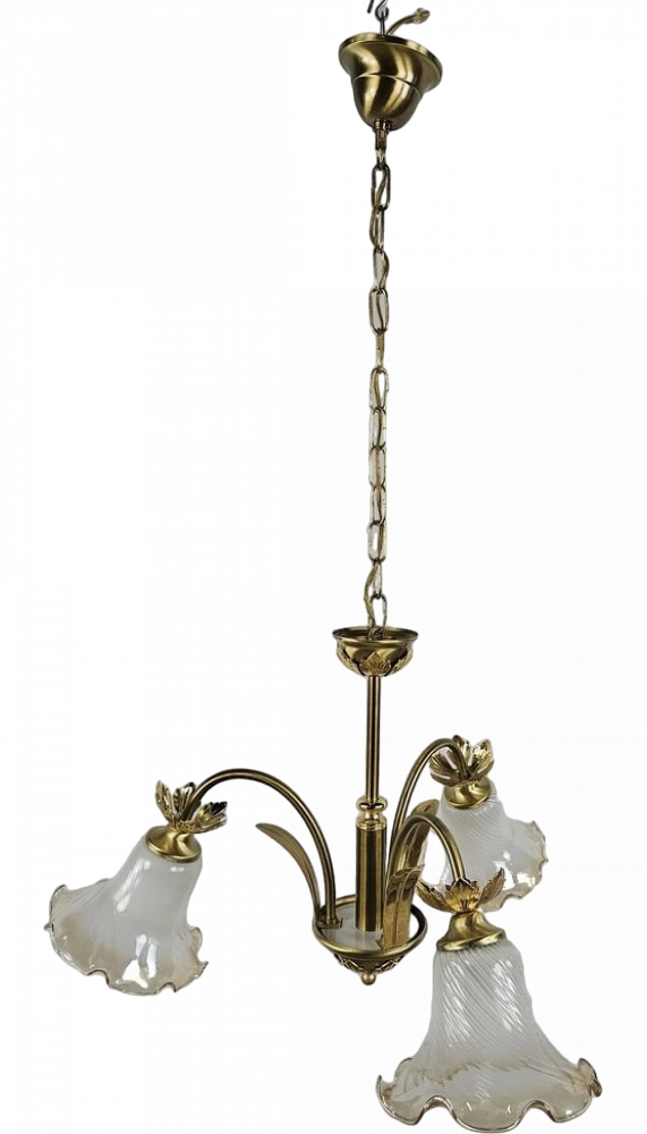 Liberty glass and brass chandelier, 1970s 23