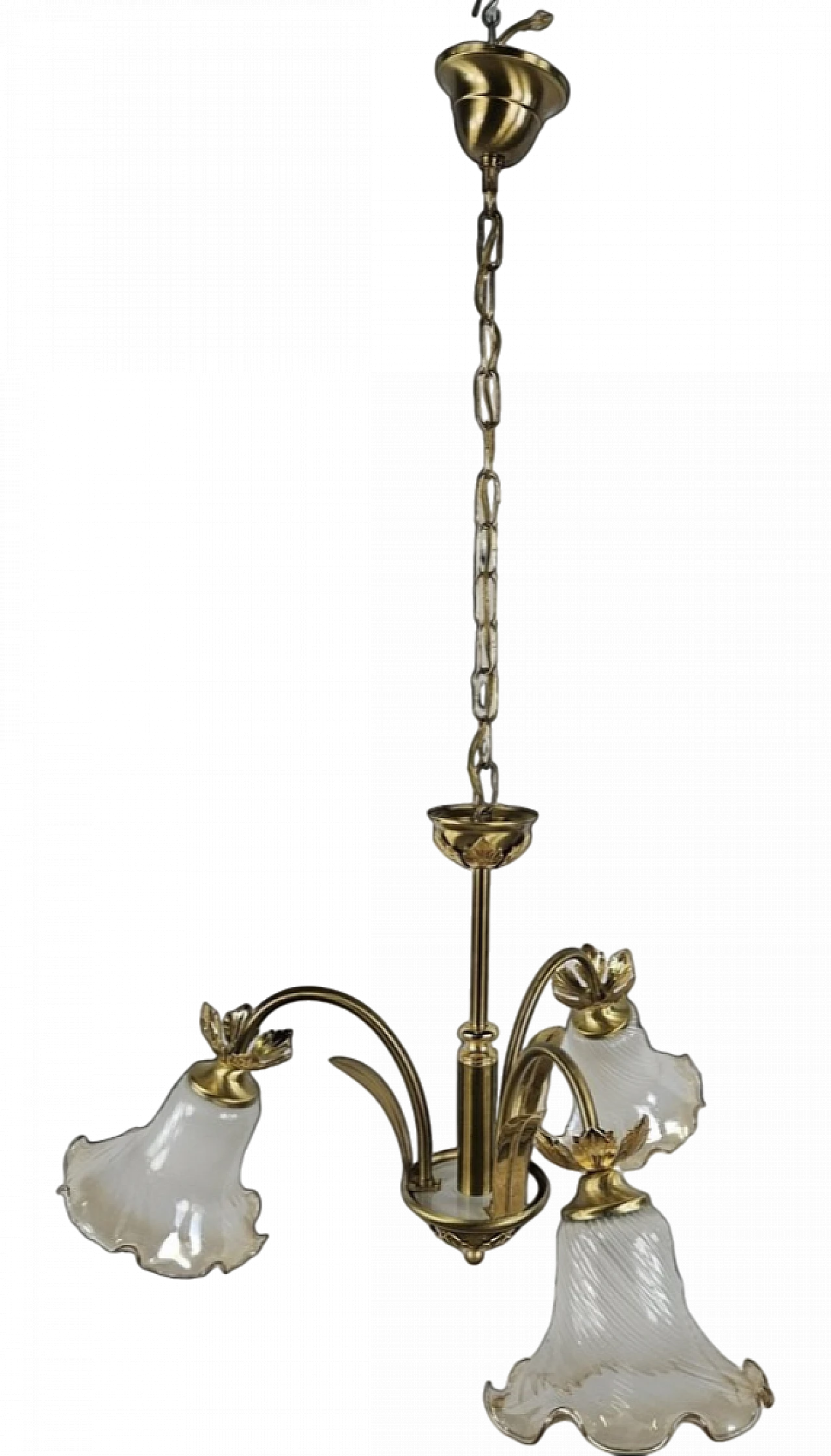 Liberty glass and brass chandelier, 1970s 24