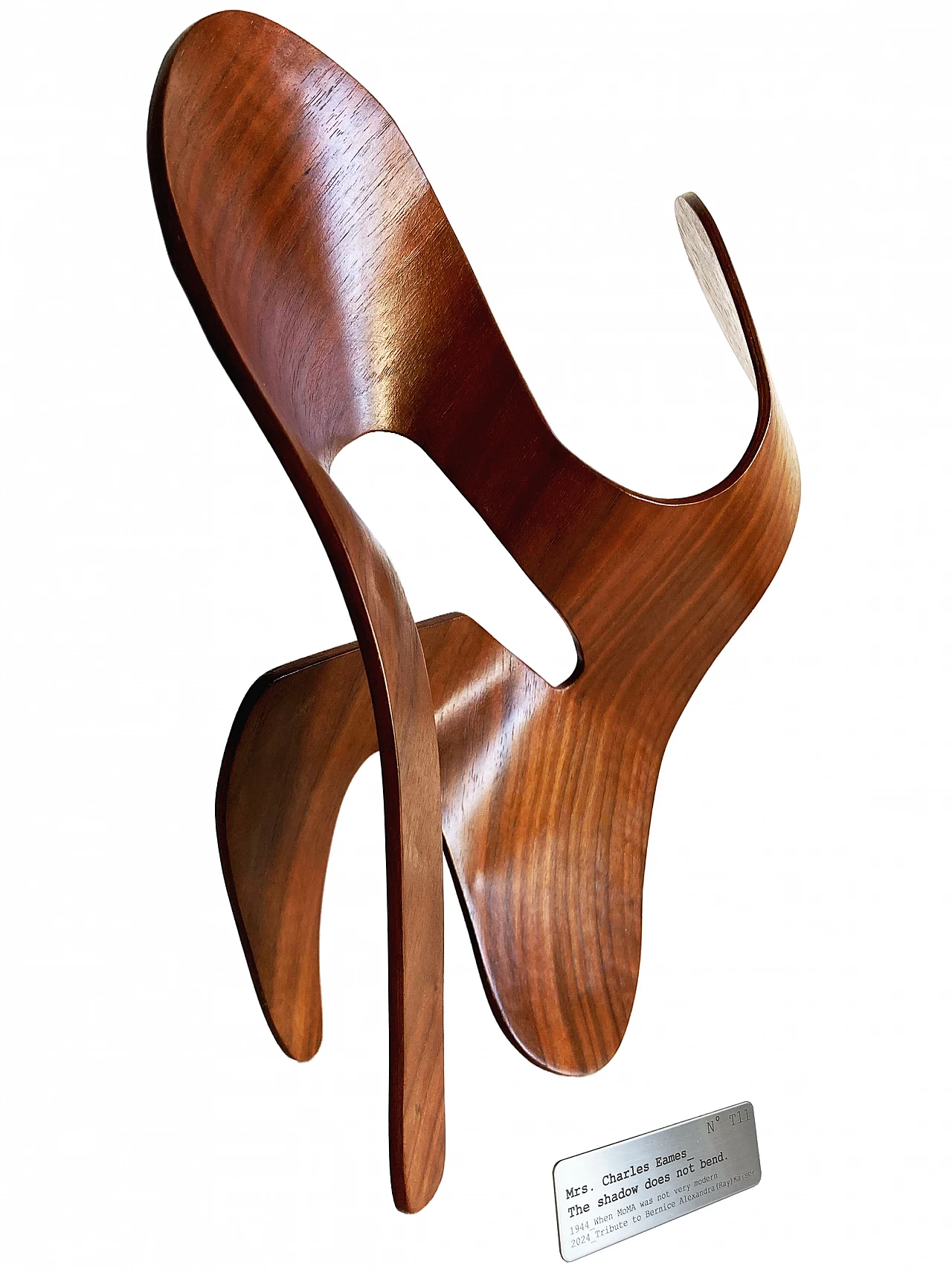 Mrs. Charles Eames_ The shadow does not bend, walnut plywood sculpture 39