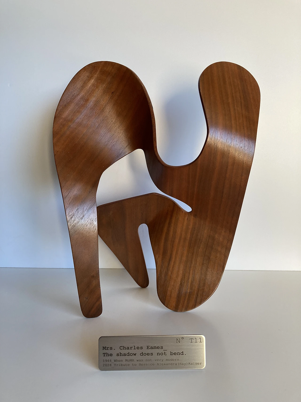 Mrs. Charles Eames_ The shadow does not bend, walnut plywood sculpture 40