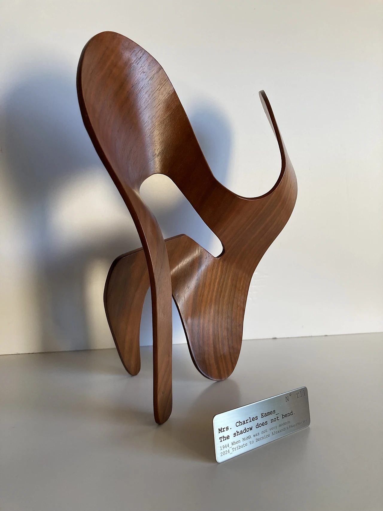 Mrs. Charles Eames_ The shadow does not bend, walnut plywood sculpture 41