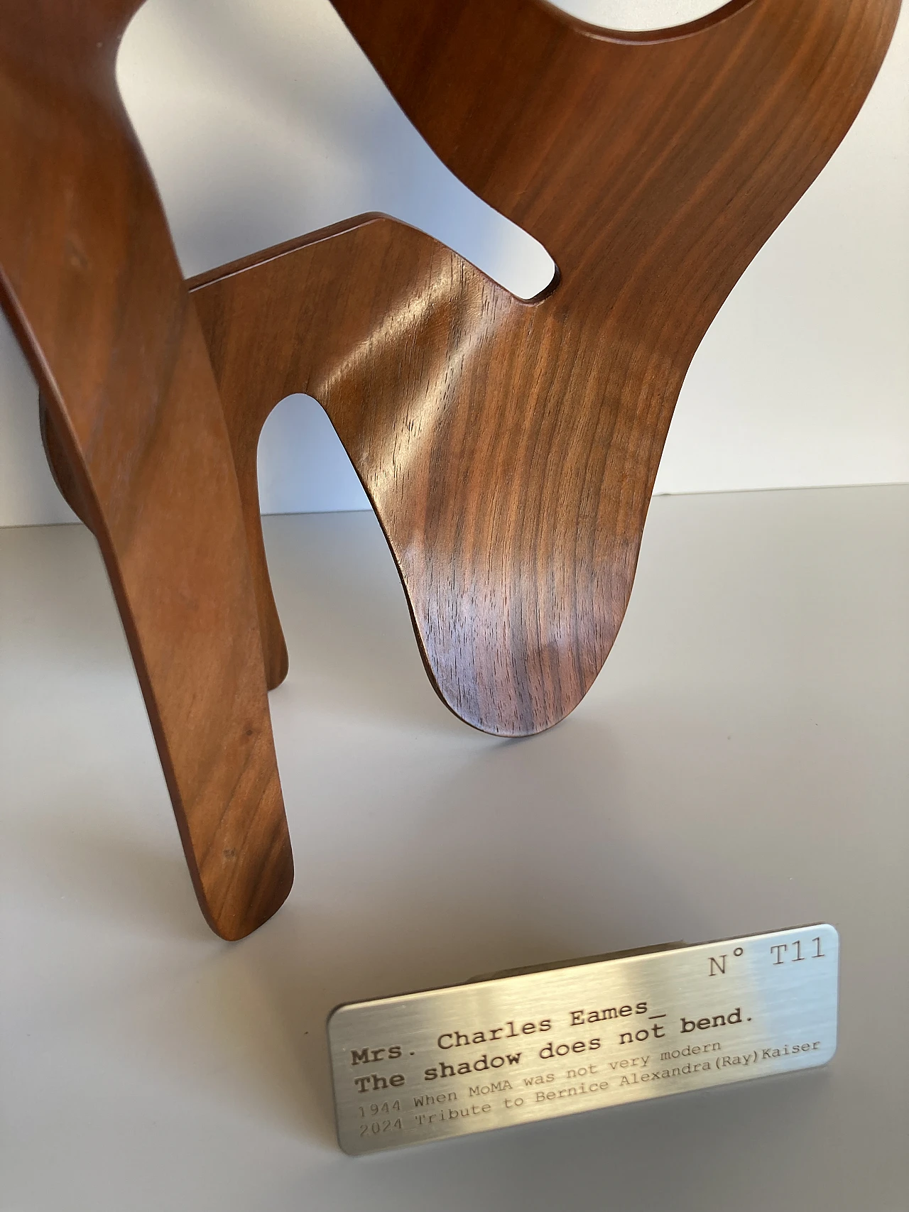 Mrs. Charles Eames_ The shadow does not bend, walnut plywood sculpture 42