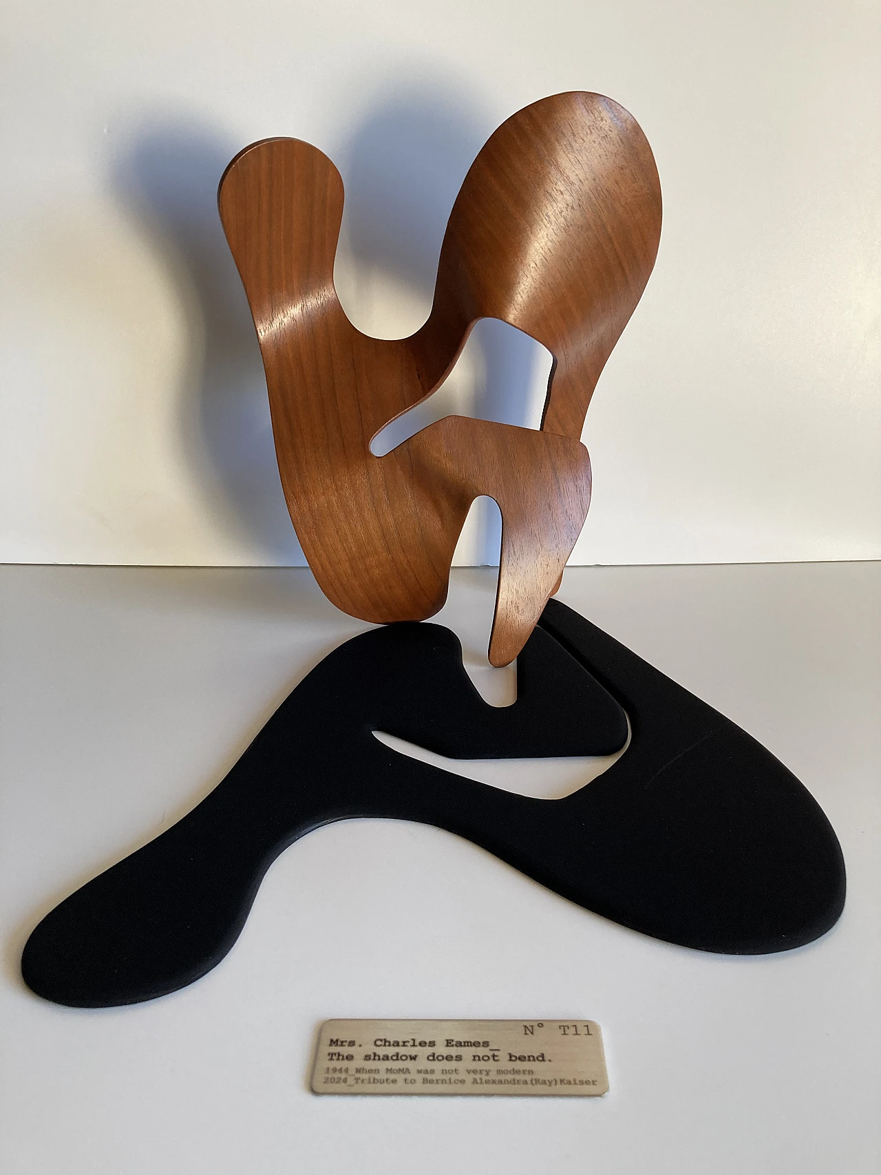 Mrs. Charles Eames_ The shadow does not bend, walnut plywood sculpture 48