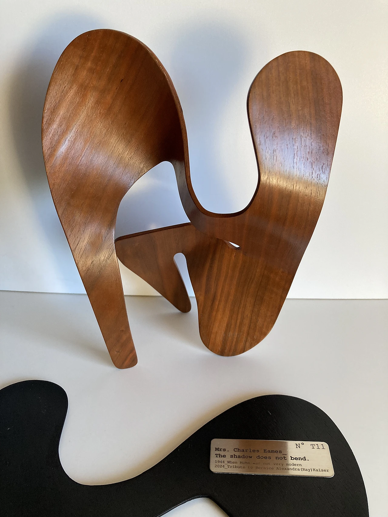 Mrs. Charles Eames_ The shadow does not bend, walnut plywood sculpture 51