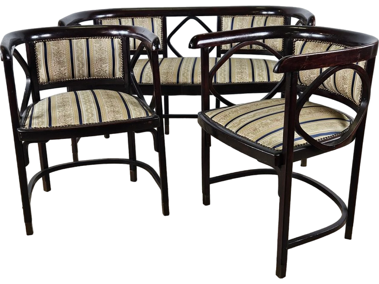 Beech bench with chairs attributed to Antonio Volpe, 20th century 38