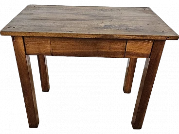 Walnut table with drawer, 1890s