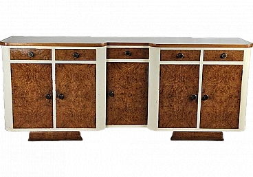 Kitchen sideboard in fir and ant with doors and drawers, 1950s