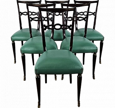 6 Dining chairs in the style of Paolo Buffa, 1950s