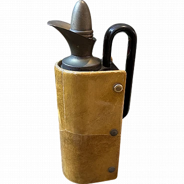 Goatskin and brass thermos jug by Aldo Tura, 1950s