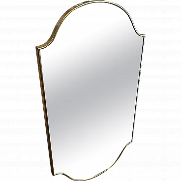 Wall mirror with brass shield by Gio Ponti, 1960s