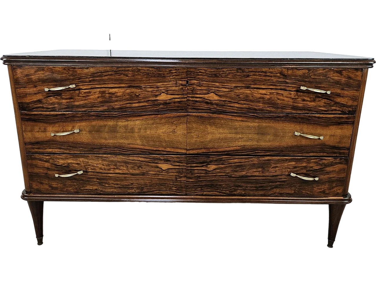 Torino Model Chest of Drawers with Three Drawers and Brass Handles, 1950s 27