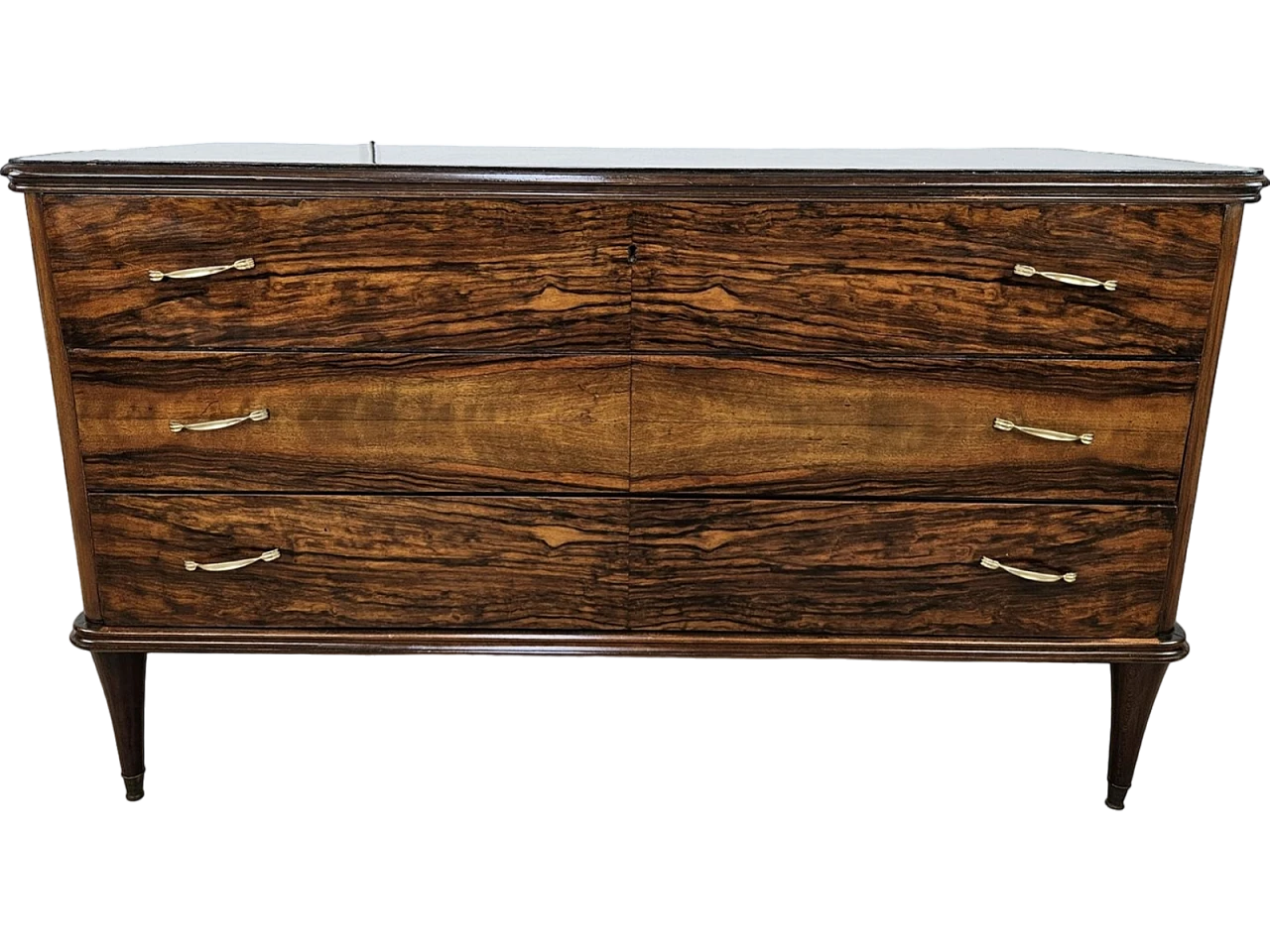 Torino Model Chest of Drawers with Three Drawers and Brass Handles, 1950s 28