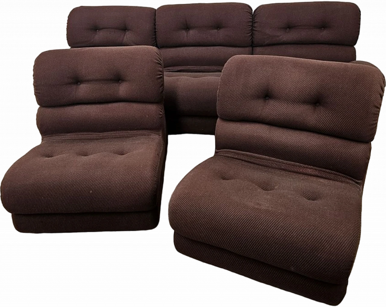 Modular fabric sofa with five seats, 1970s 34