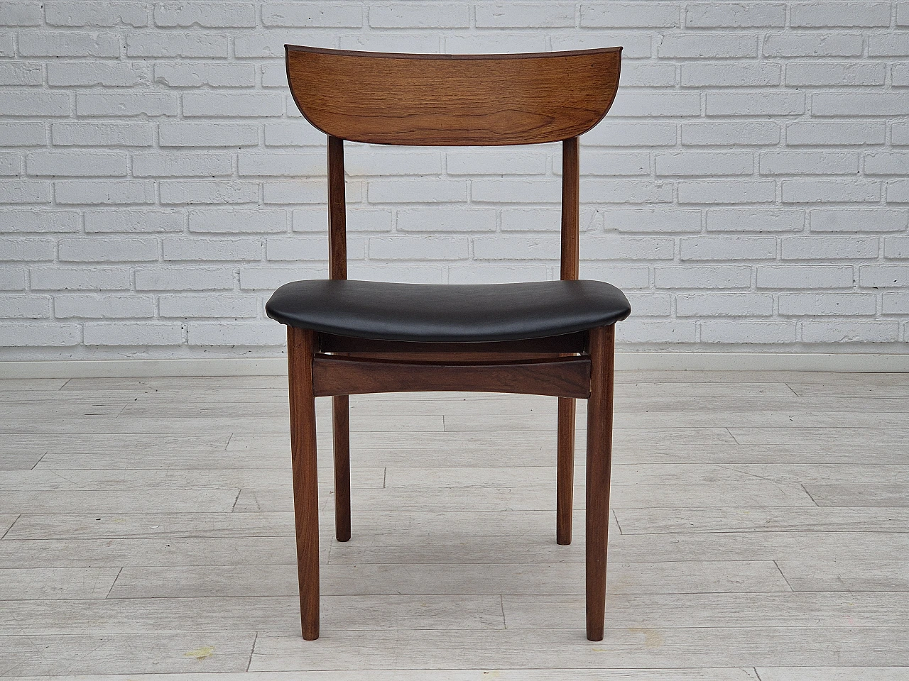 5 Danish teak wood dining chairs, 1960s 7