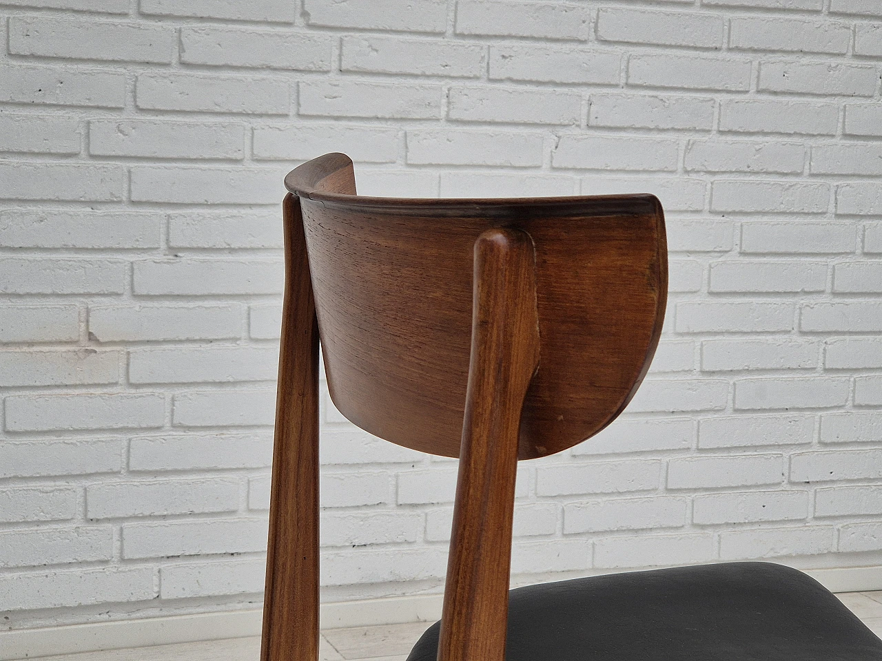 5 Danish teak wood dining chairs, 1960s 11