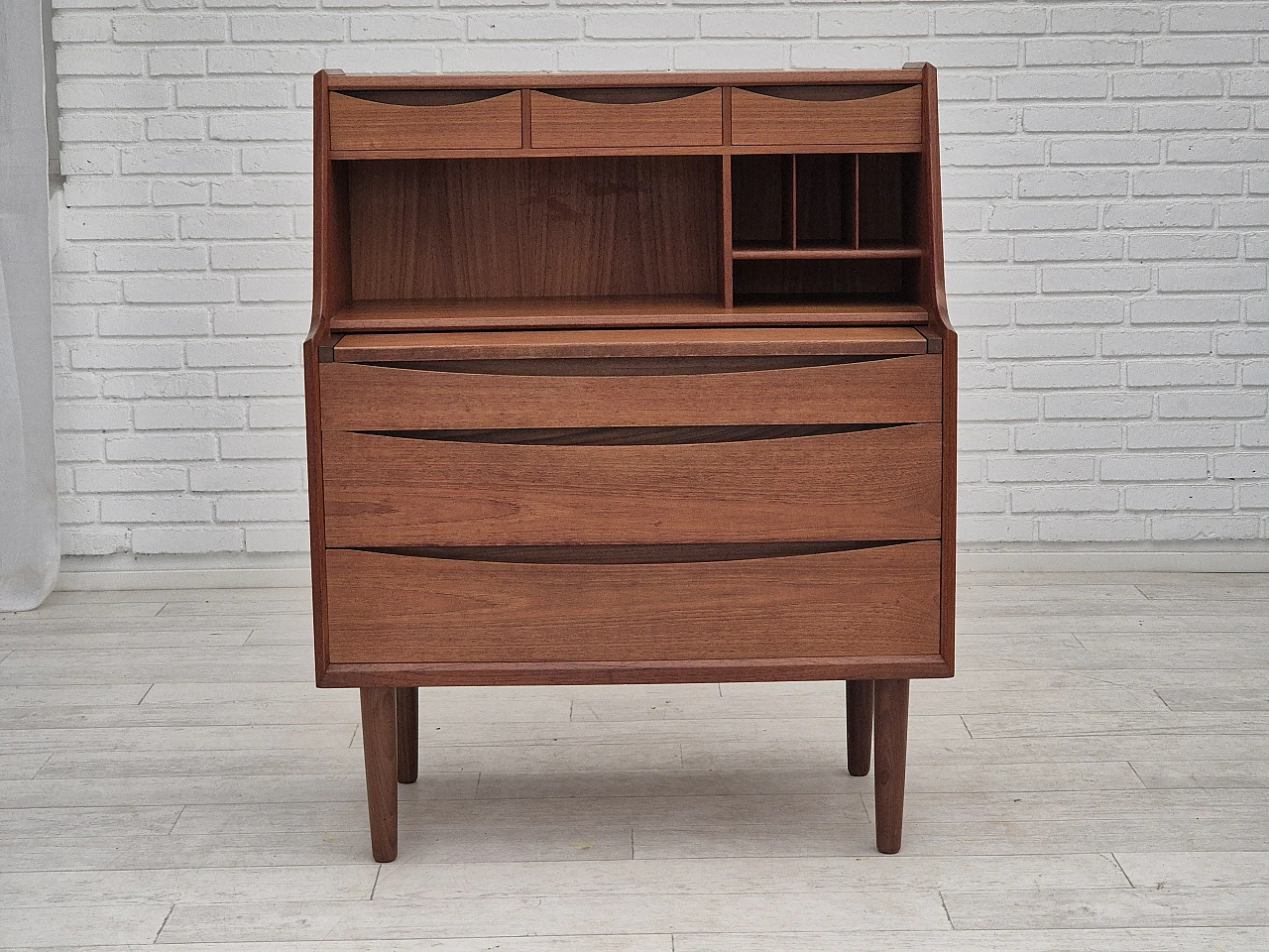 Danish chest of drawers, with foldable mirror, 1960s 2