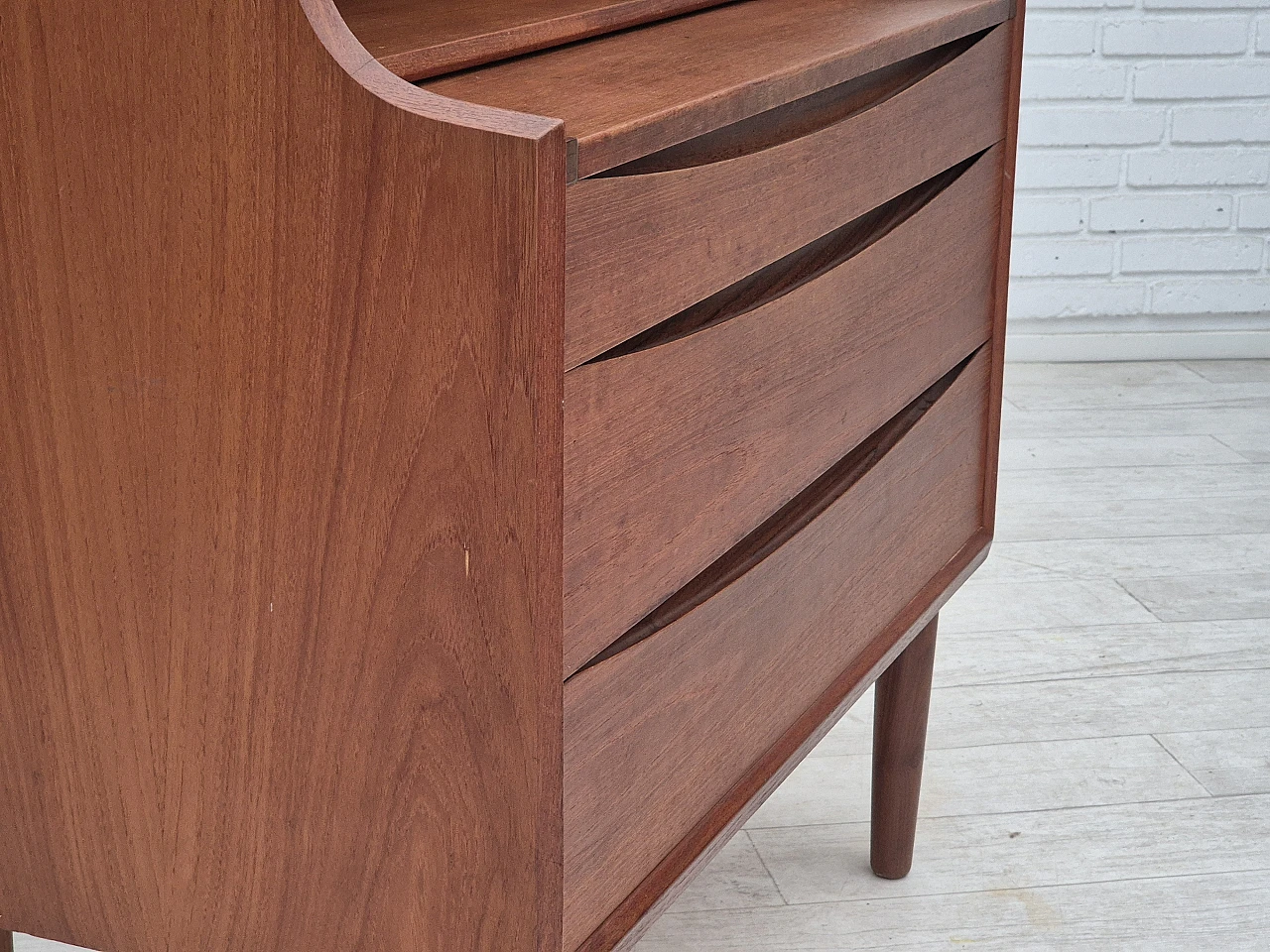 Danish chest of drawers, with foldable mirror, 1960s 5