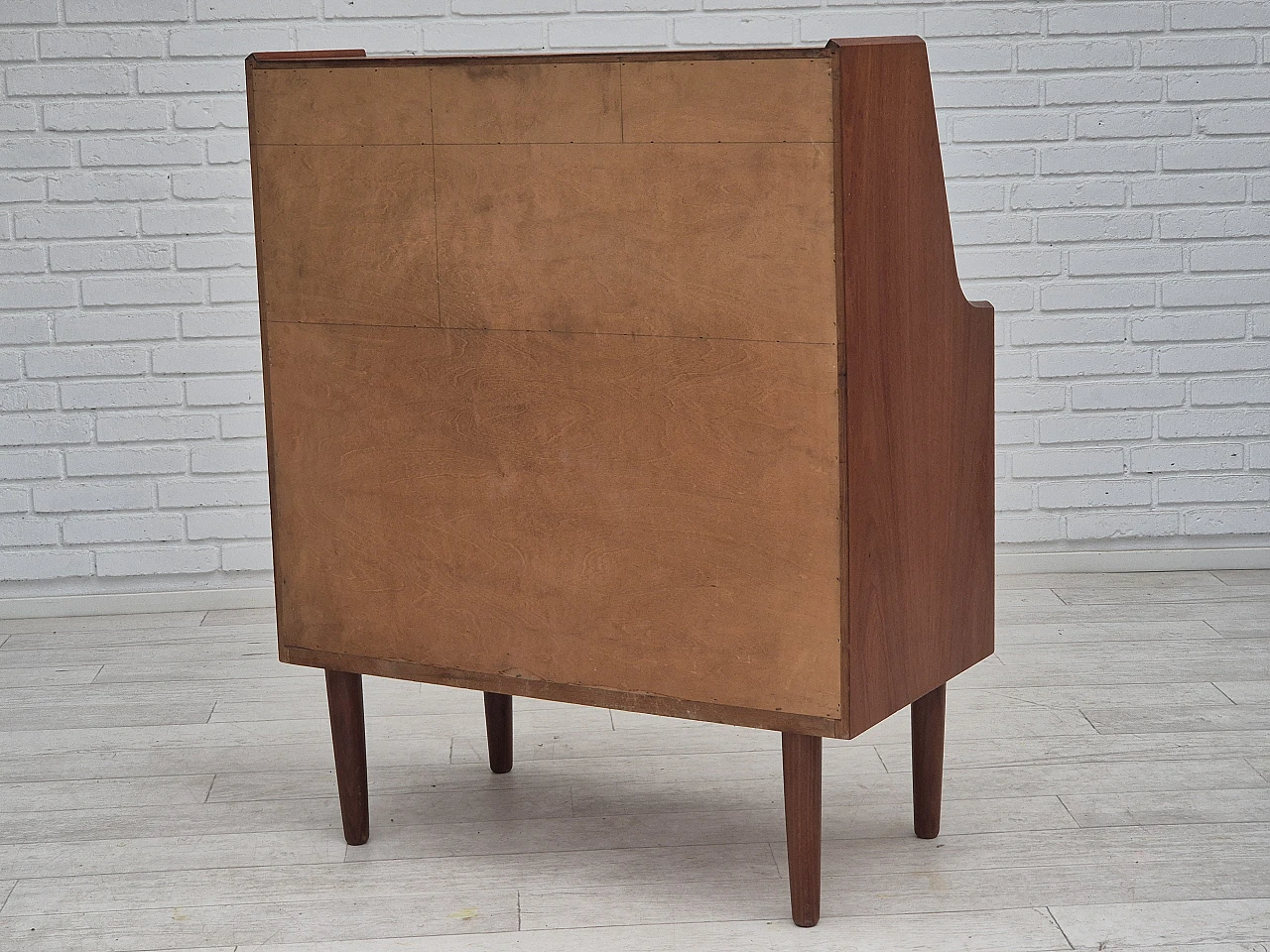 Danish chest of drawers, with foldable mirror, 1960s 13