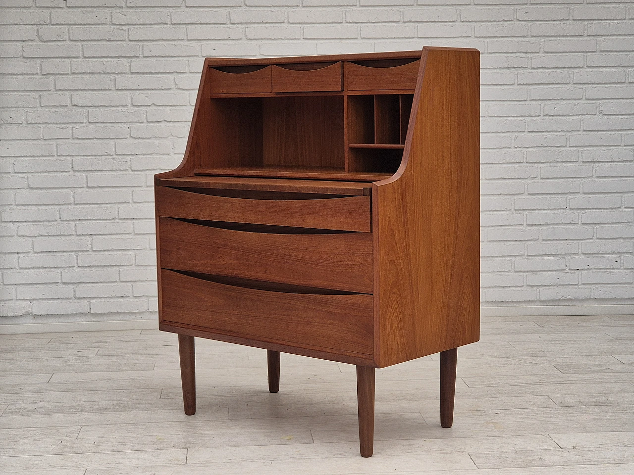 Danish chest of drawers, with foldable mirror, 1960s 15