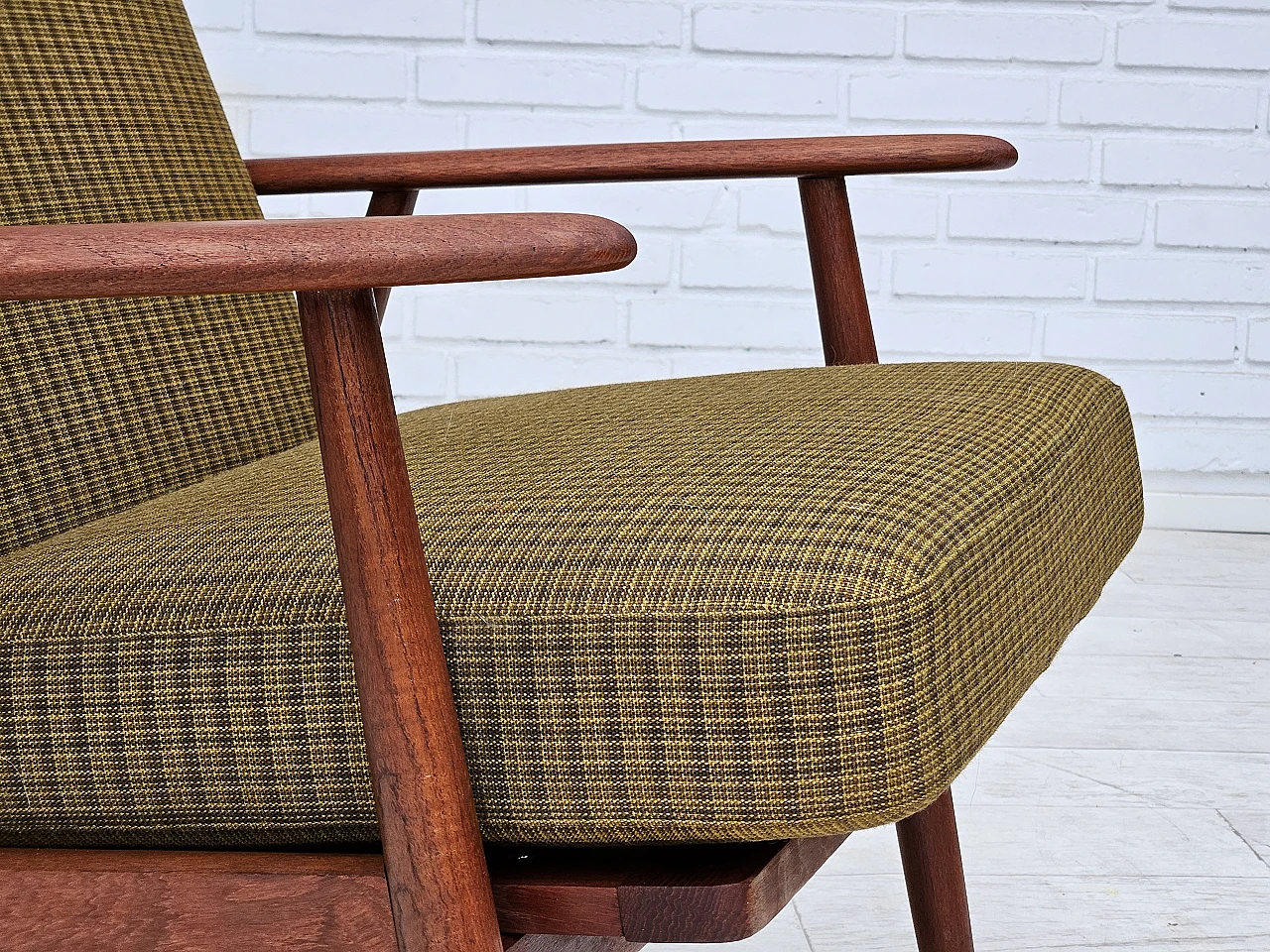 Danish teak wood armchair, 1970s 2