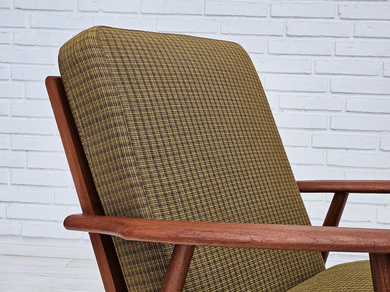 Danish teak wood armchair, 1970s 4