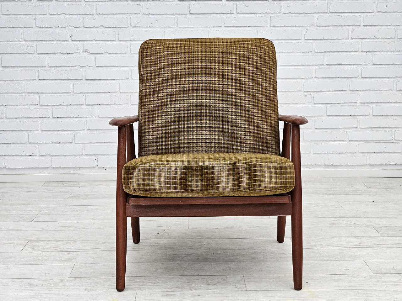 Danish teak wood armchair, 1970s 5