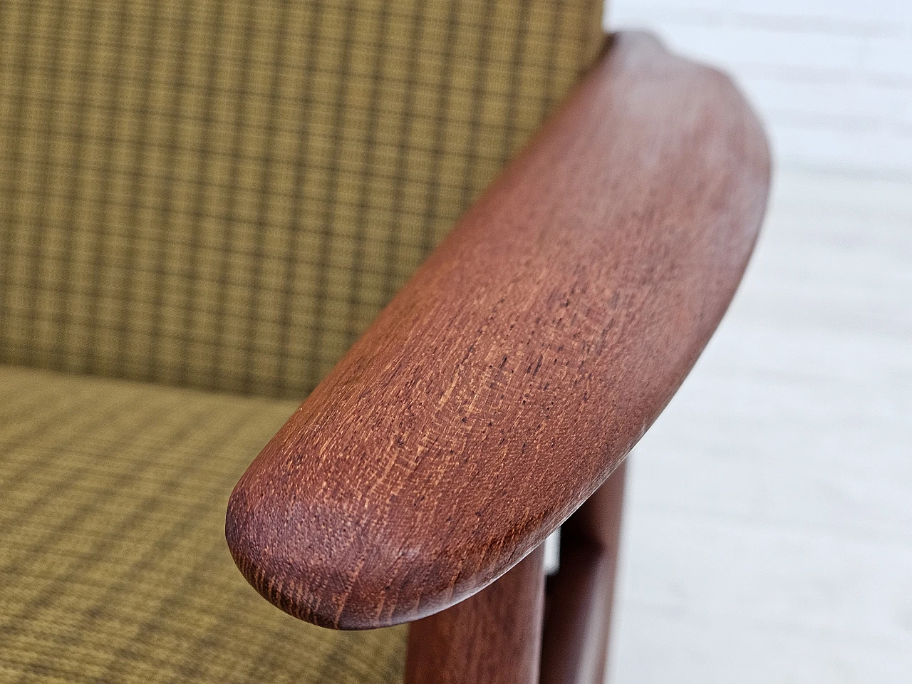 Danish teak wood armchair, 1970s 8