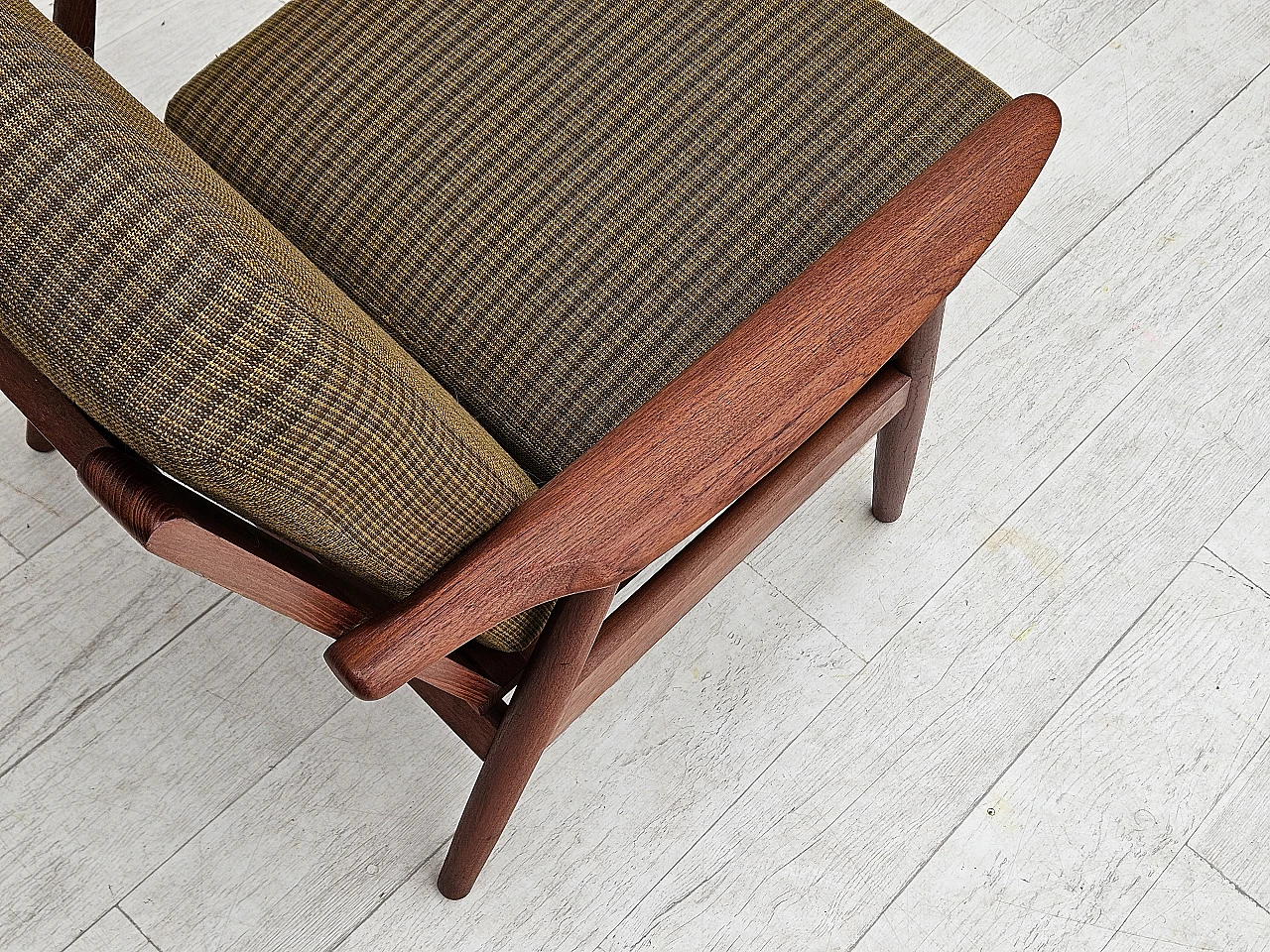 Danish teak wood armchair, 1970s 10