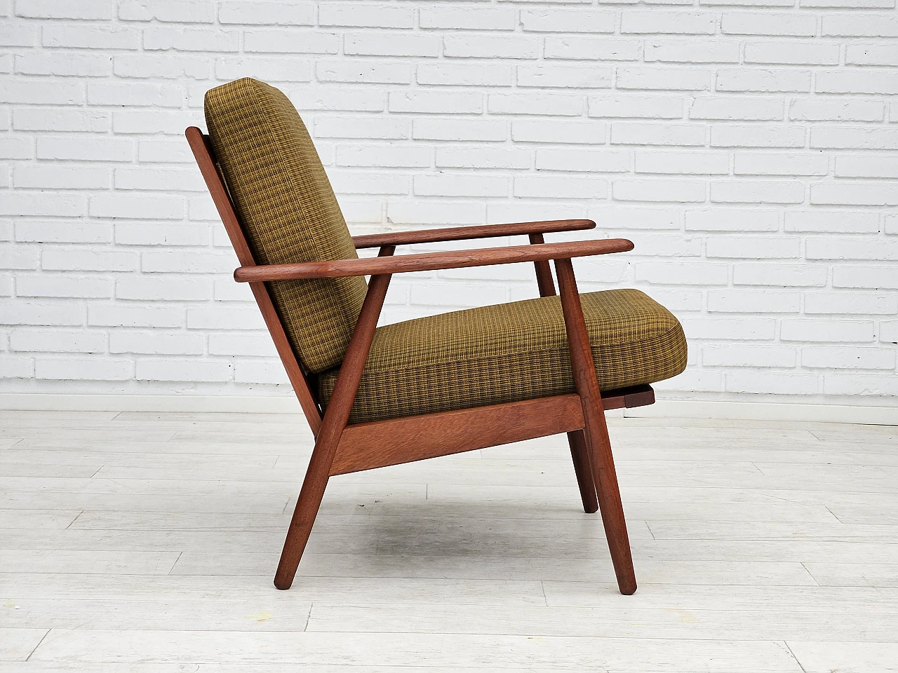 Danish teak wood armchair, 1970s 11