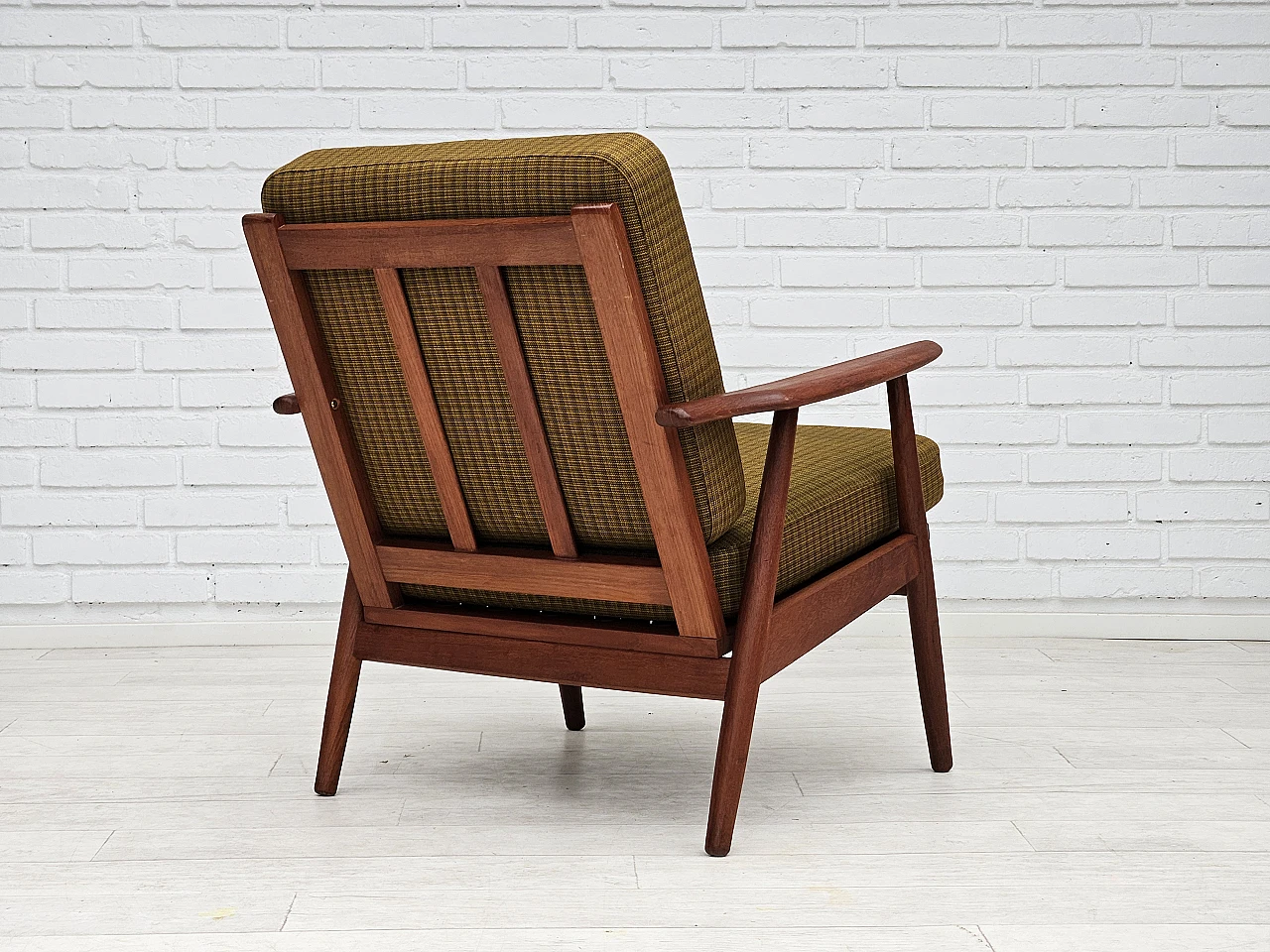 Danish teak wood armchair, 1970s 12