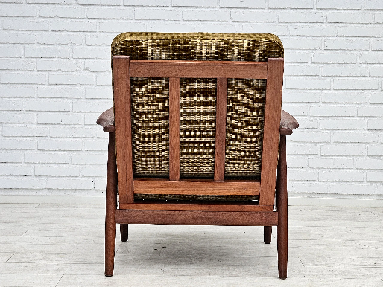 Danish teak wood armchair, 1970s 13