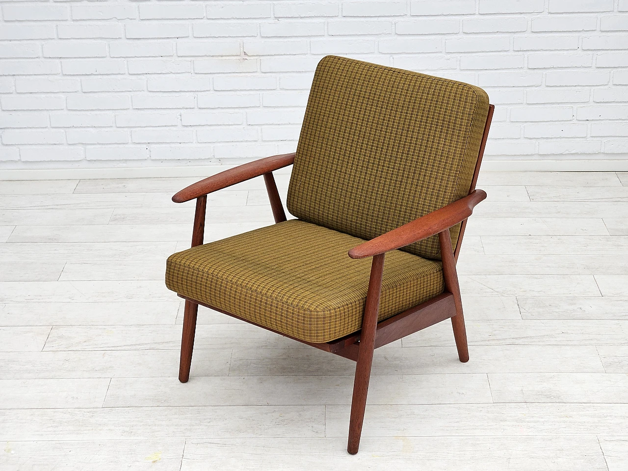 Danish teak wood armchair, 1970s 15