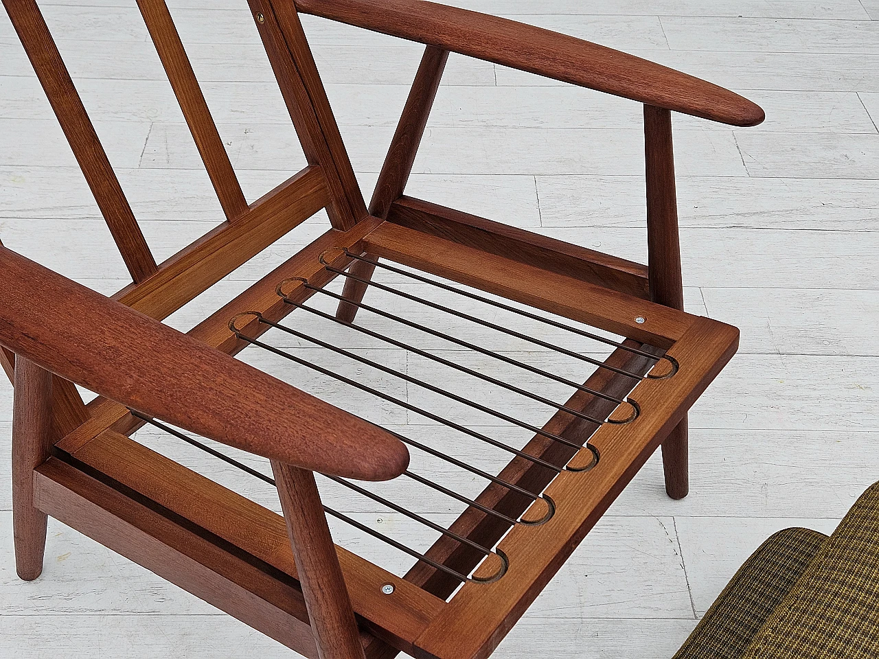 Danish teak wood armchair, 1970s 19