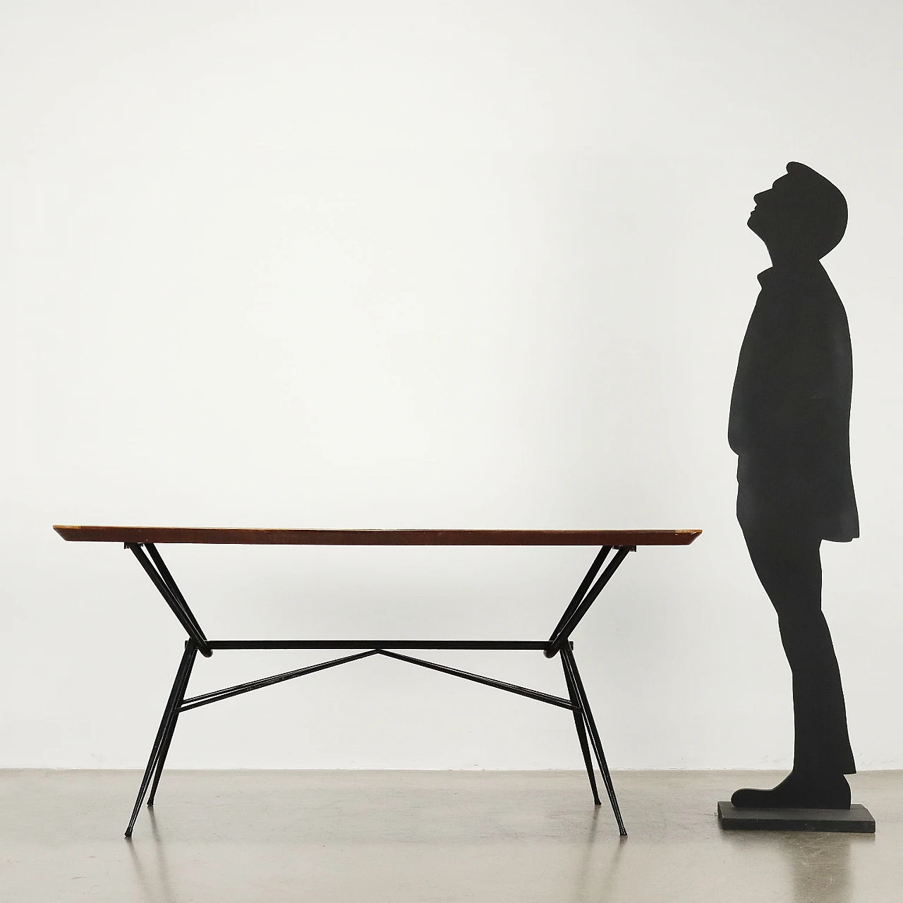 Table in wood, metal and glass top, 1960s 2