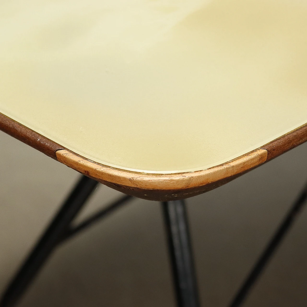 Table in wood, metal and glass top, 1960s 3