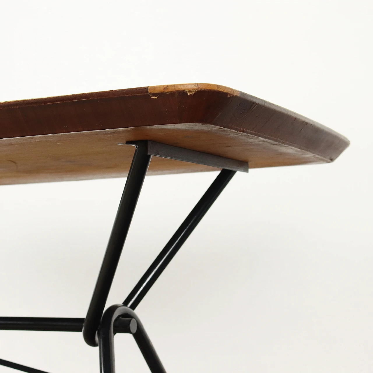 Table in wood, metal and glass top, 1960s 4