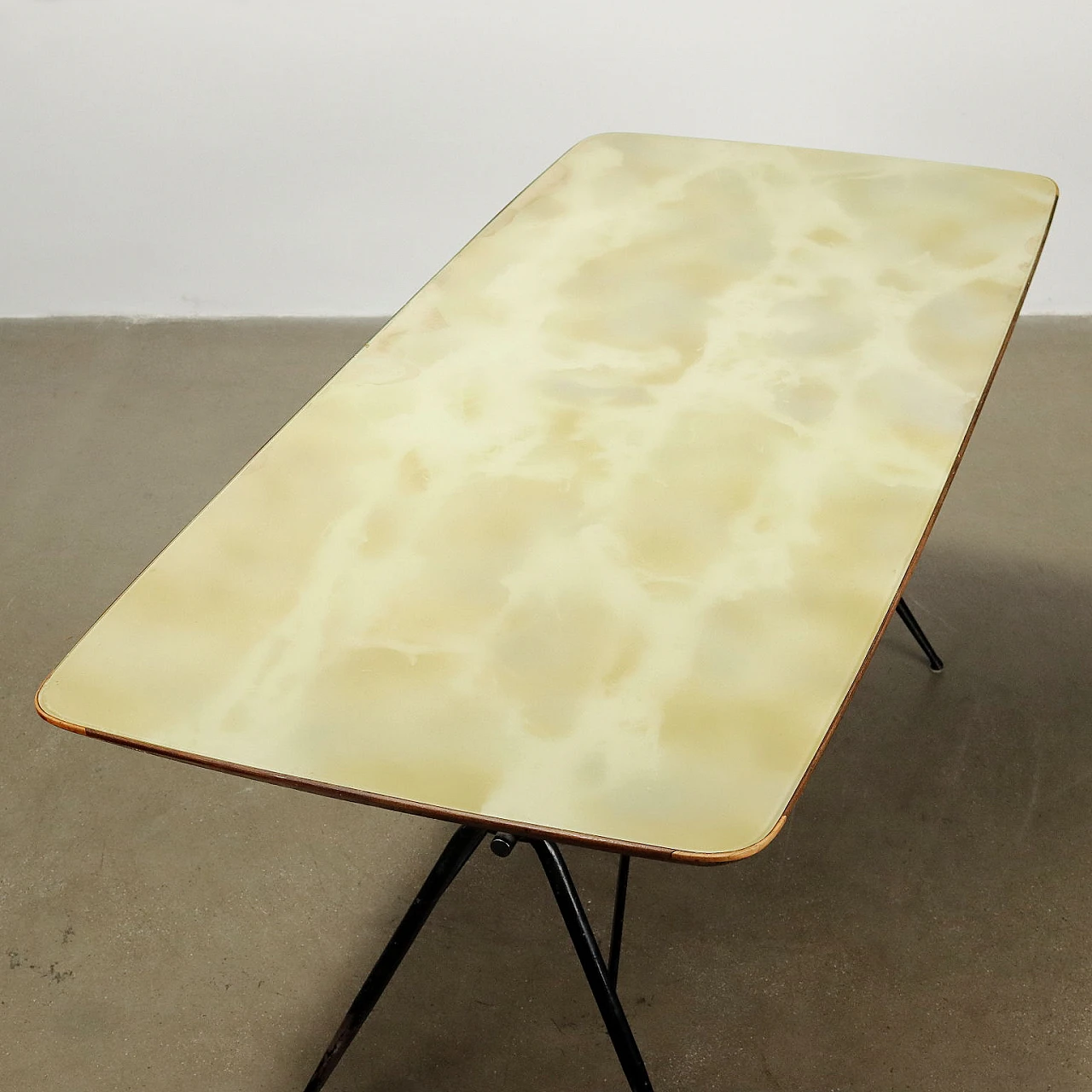 Table in wood, metal and glass top, 1960s 6