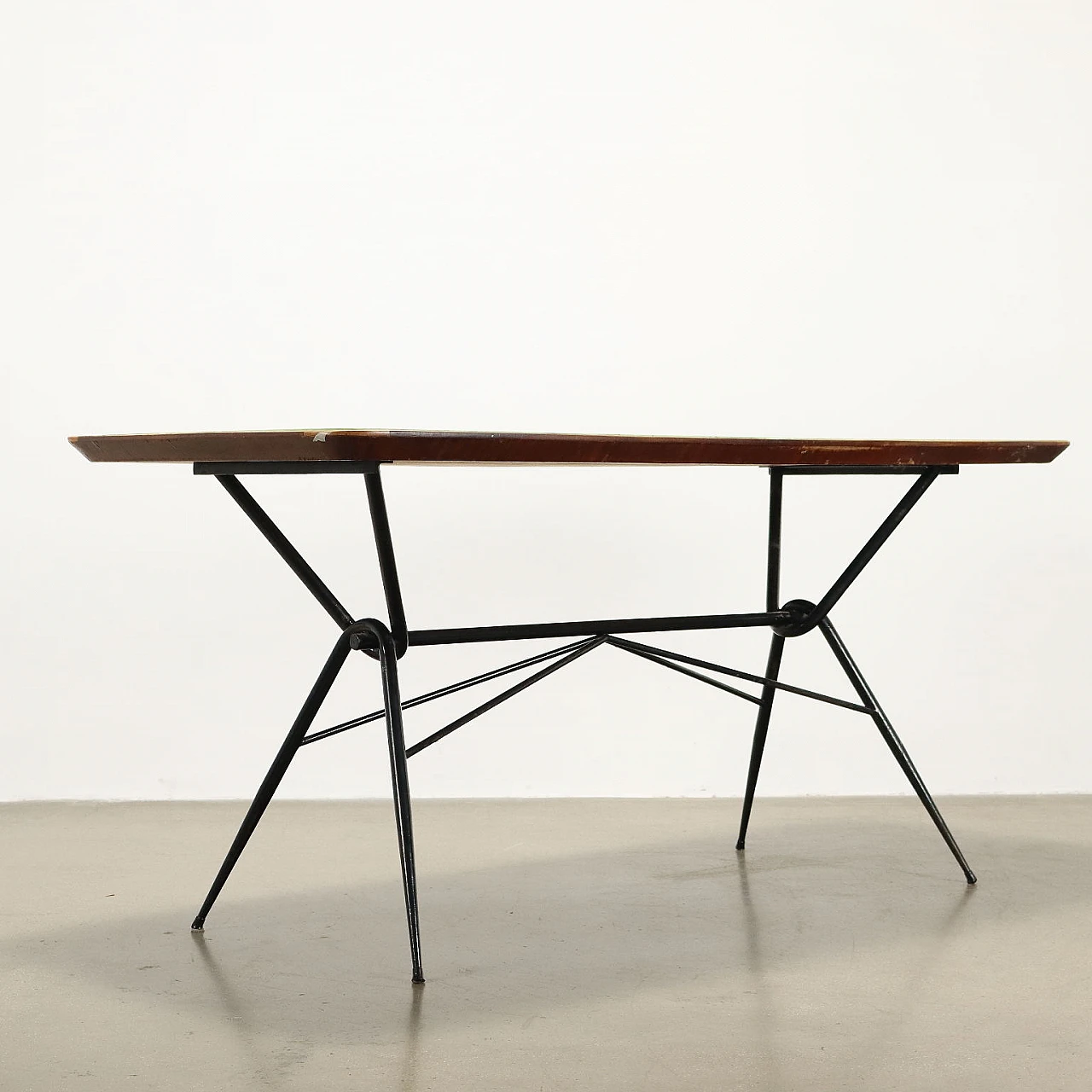 Table in wood, metal and glass top, 1960s 9