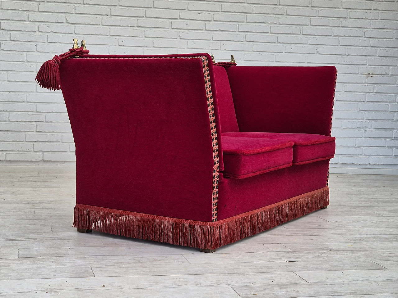 Danish “Spanish” sofa with falling arms, 1970s 1