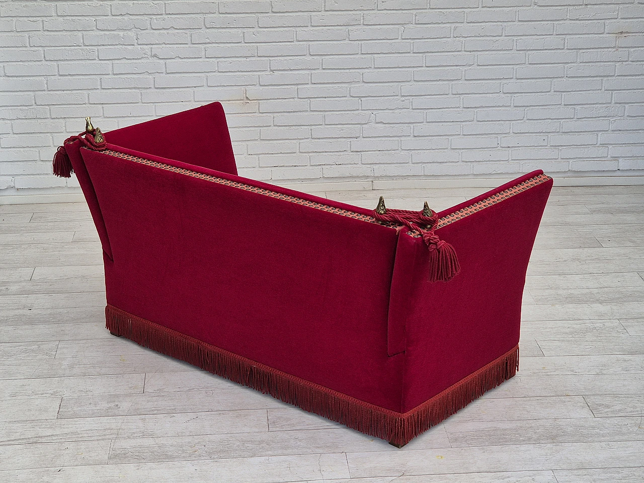 Danish “Spanish” sofa with falling arms, 1970s 14