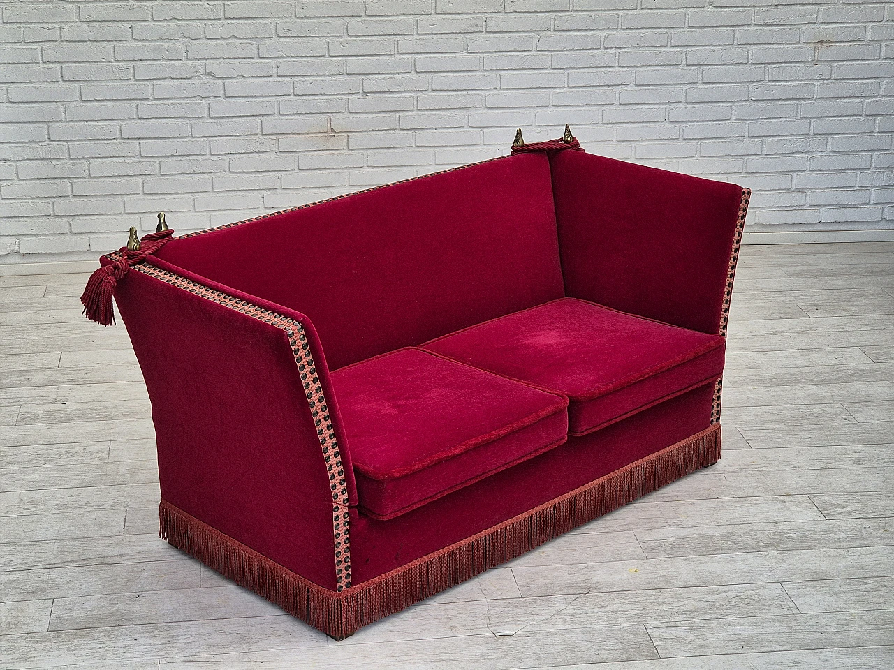 Danish “Spanish” sofa with falling arms, 1970s 21