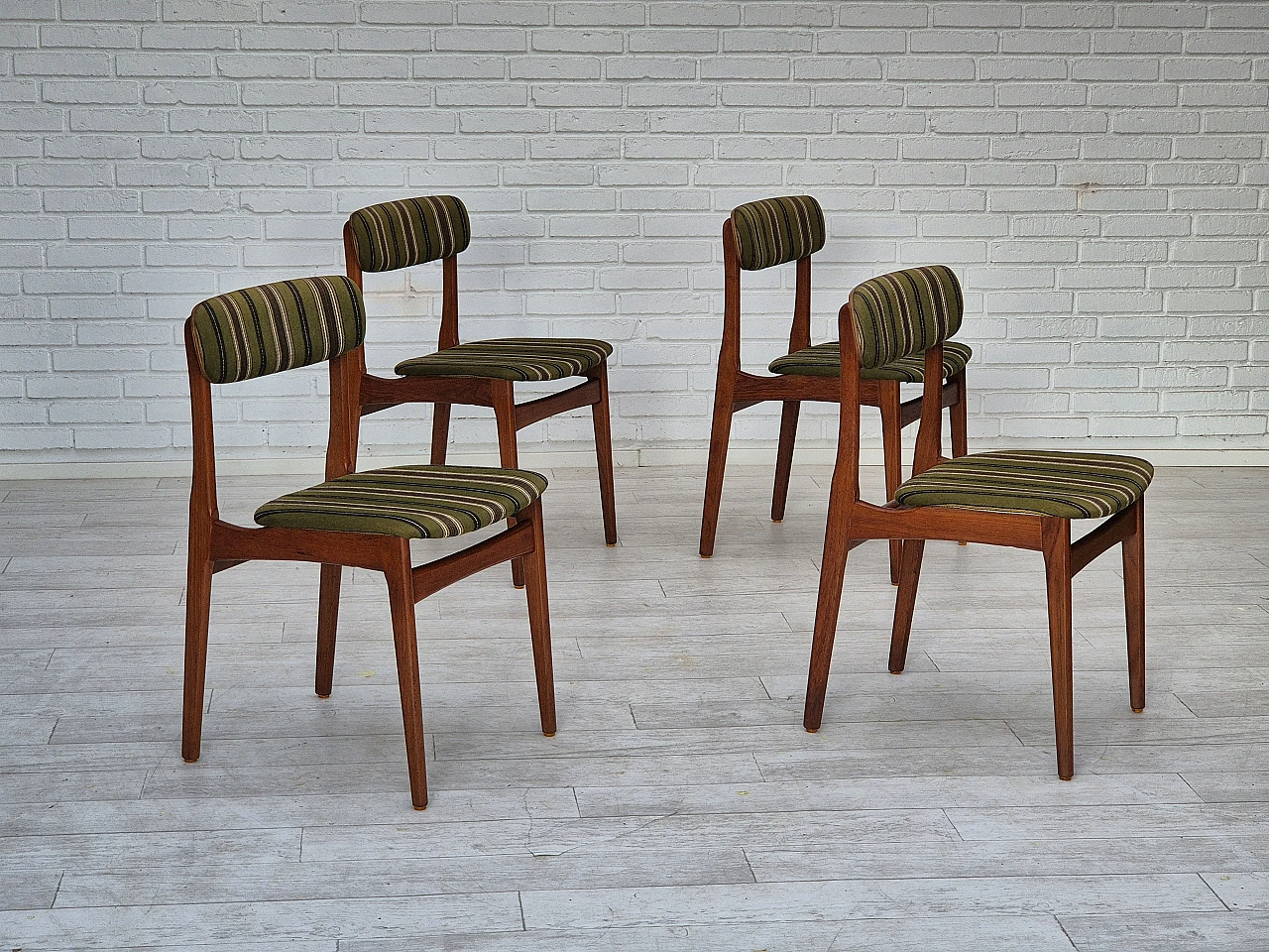 4 Danish teak chairs, 1960s 1