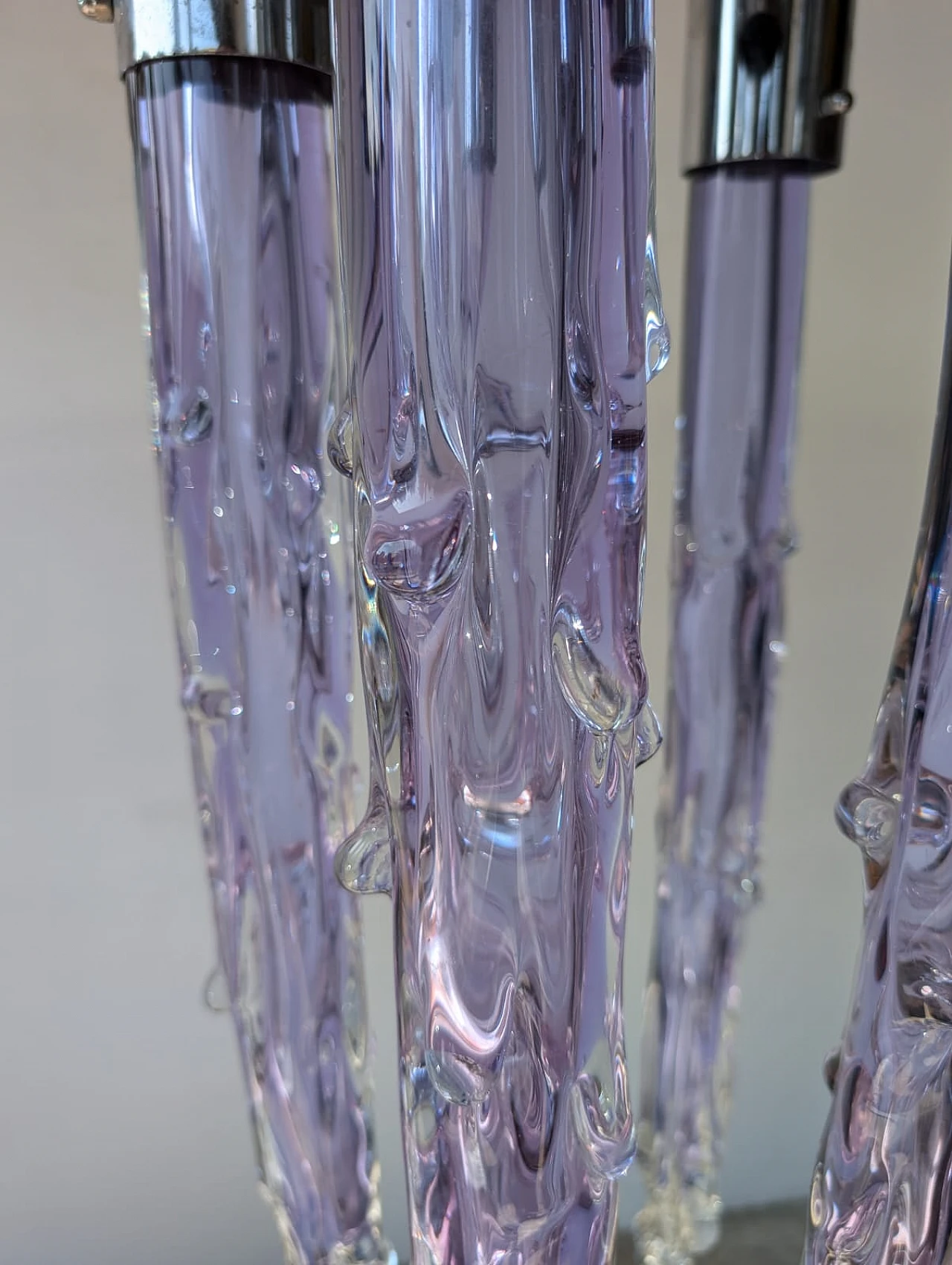 Murano iridescent glass Ceiling Chandelier, 1970s 2