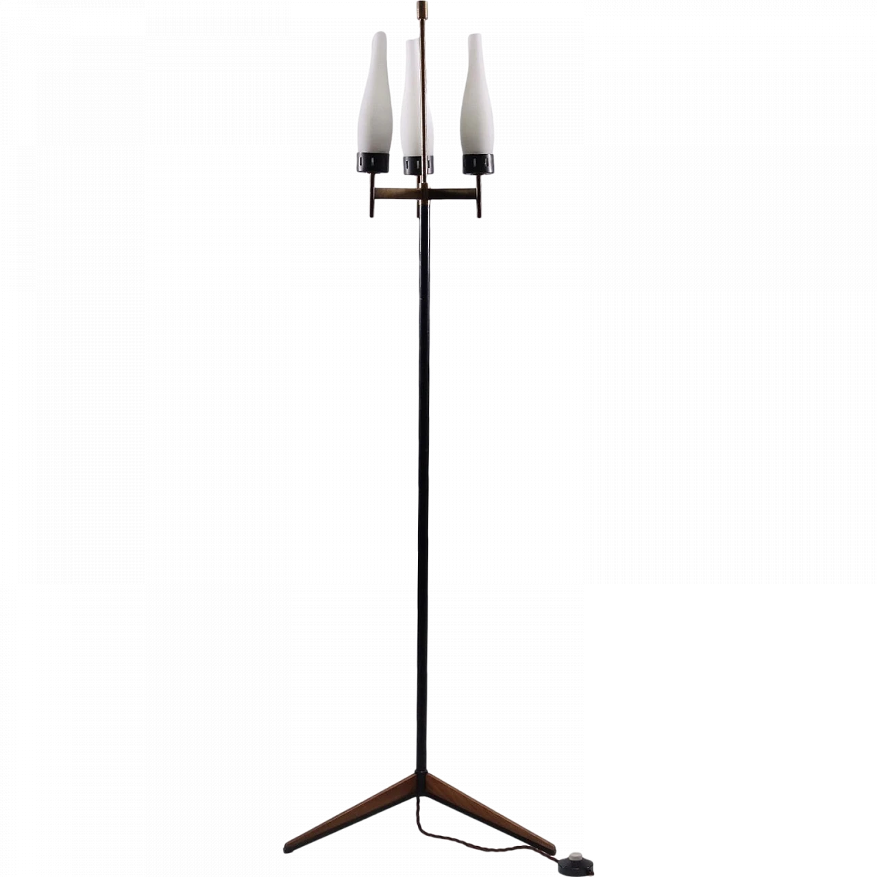 Metal floor lamp with 3 light points, 1950s 7