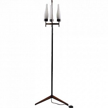 Metal floor lamp with 3 light points, 1950s