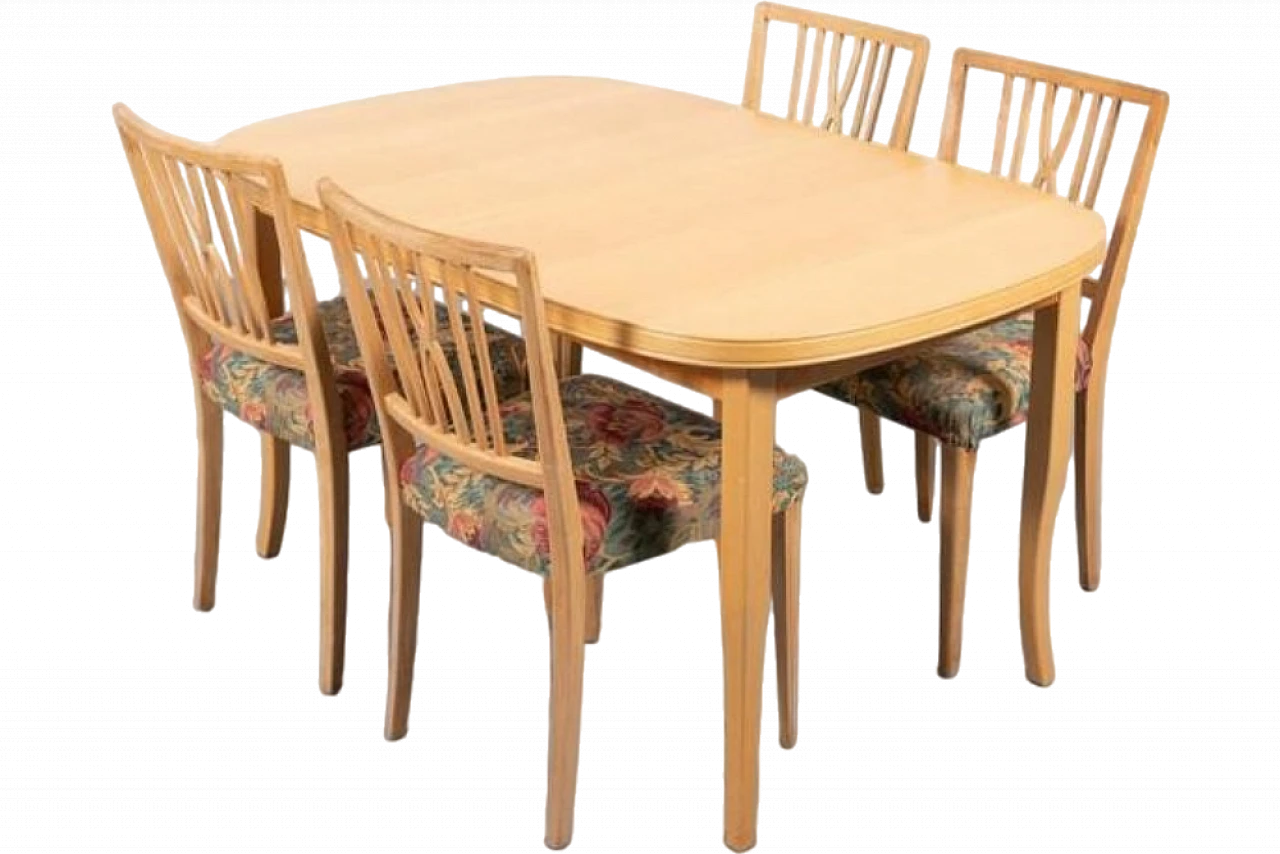 Swedish Dining Table and Chairs, 1970s 18