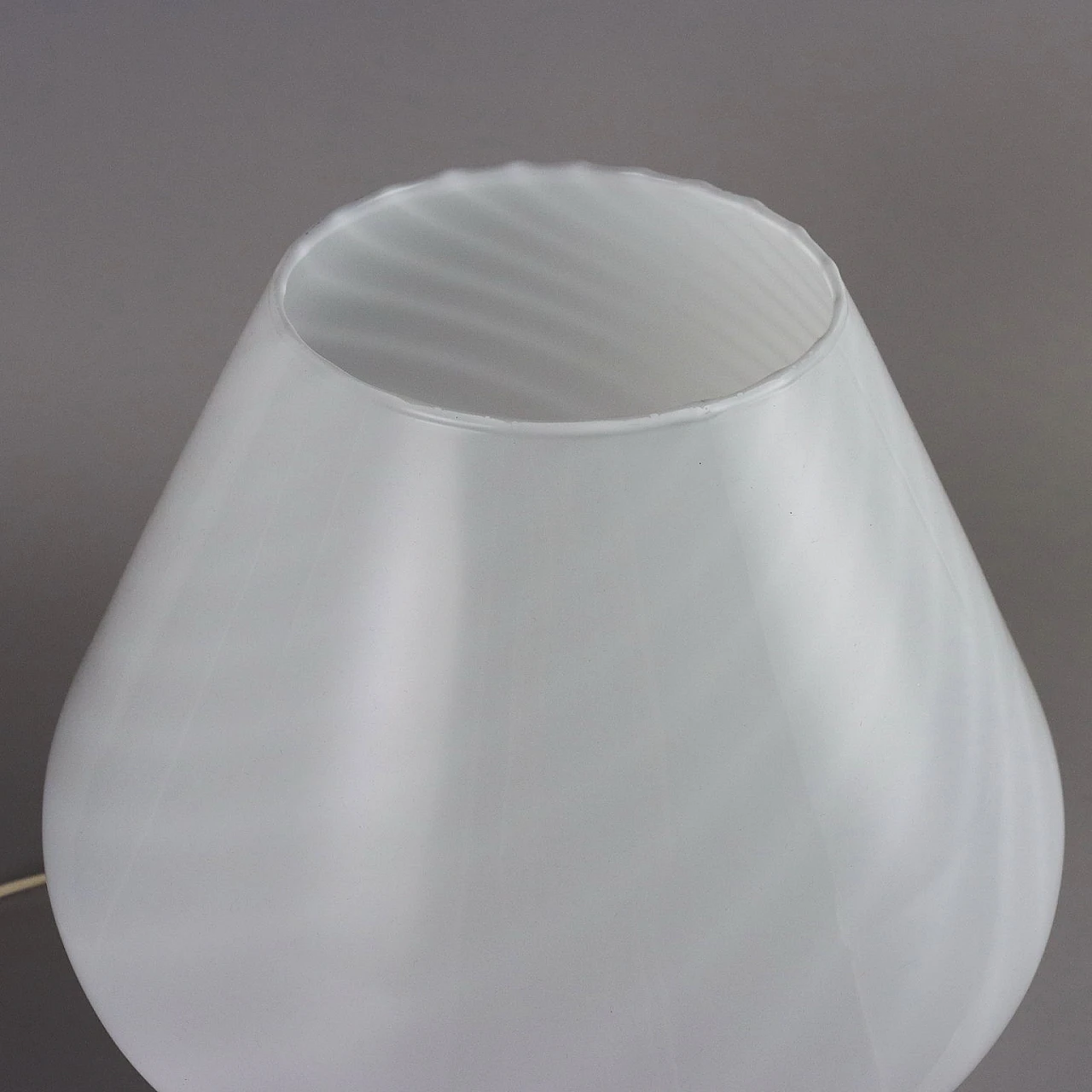 Pair of white glass table lamps, 1970s 7