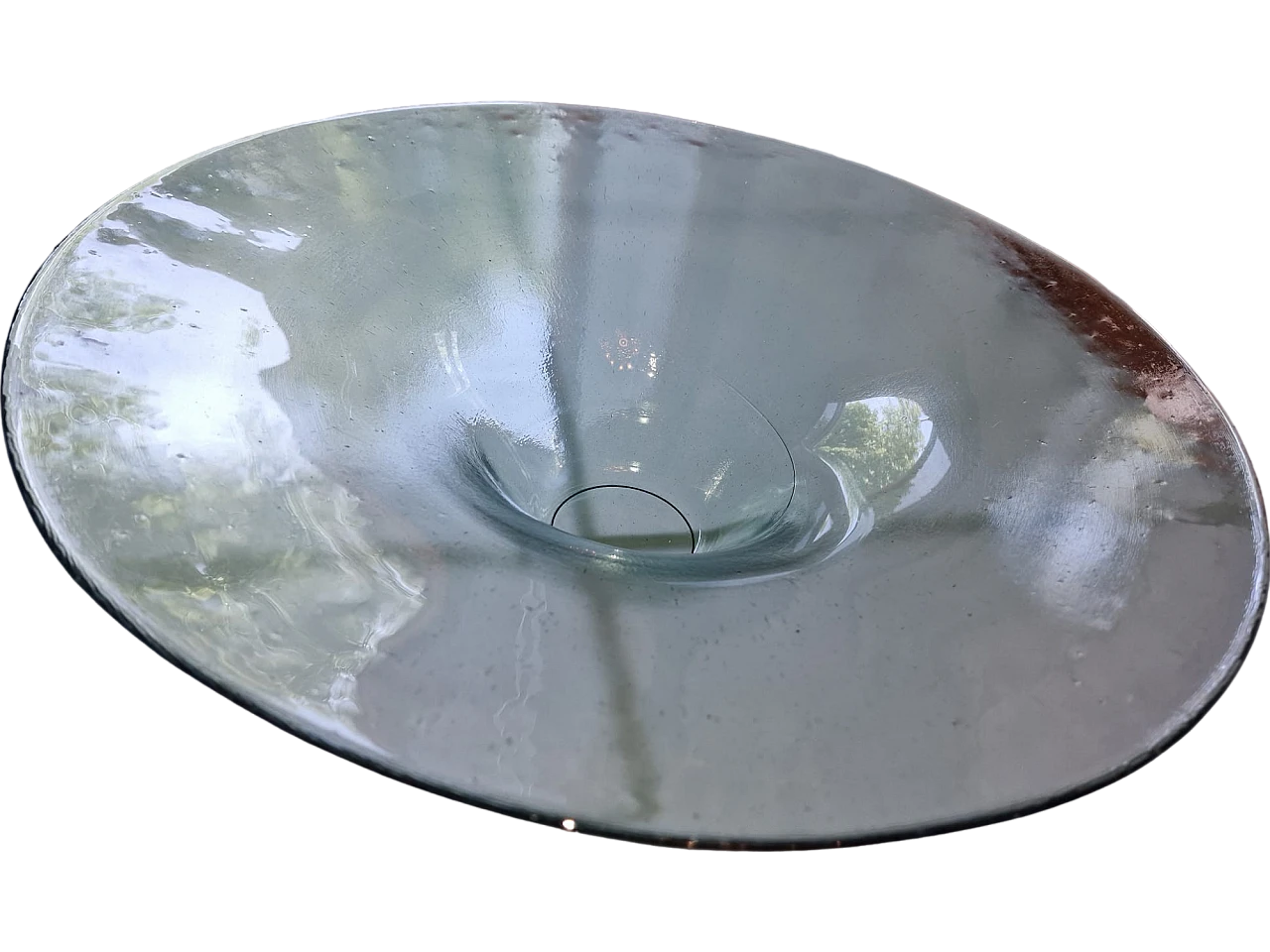 Large blown bubble glass bowl, 90s 12